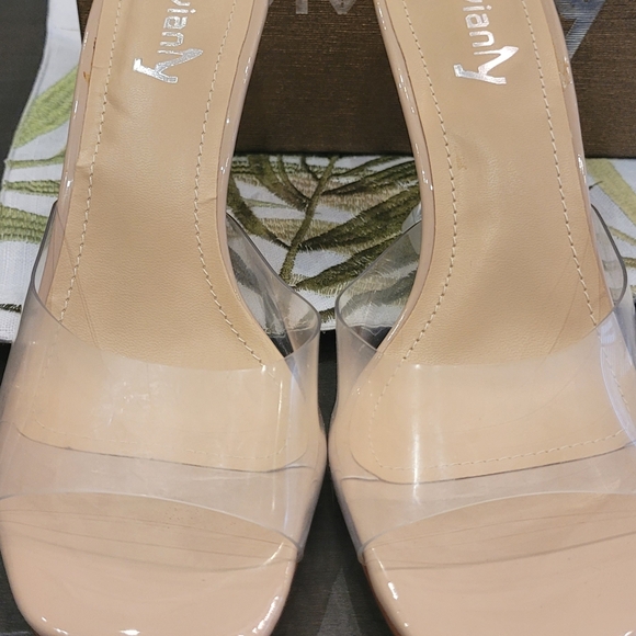 NIB Transparent Peep Toe Mules - Picture 6 of 8